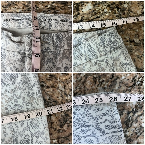 Chico's Women's Girlfriend Ankle 2 12 US White Snake printed Pant Boho Hippie - Picture 3 of 7